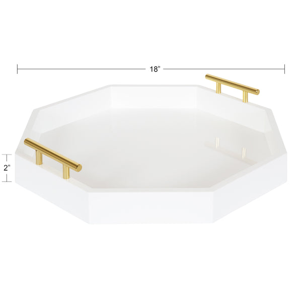 Kate & Laurel Lipton Octagon Decorative Tray With Metal Handles