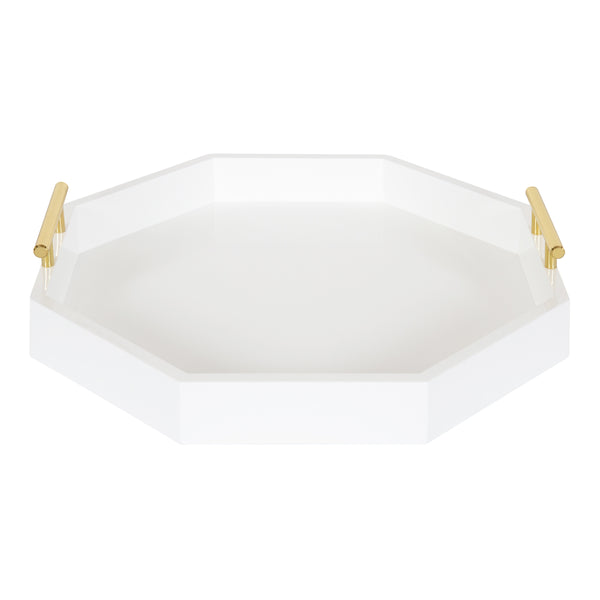 Kate & Laurel Lipton Octagon Decorative Tray With Metal Handles