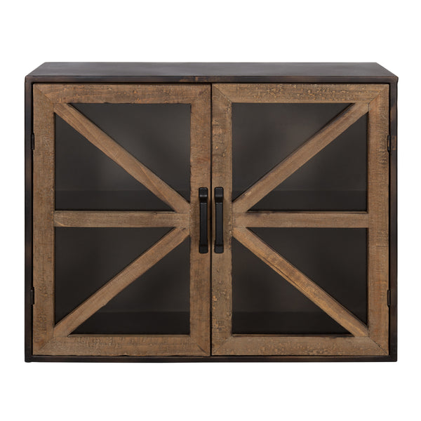 Kate & Laurel Mace Decorative Wall Mounted Rustic Wood And Metal 2-Door Cabinet
