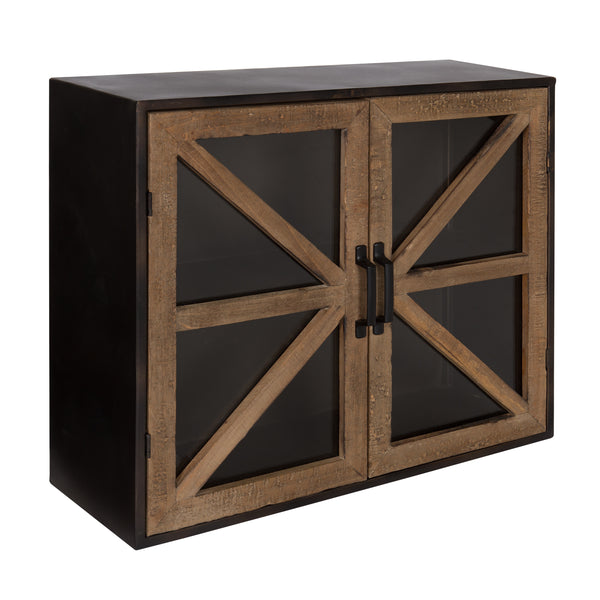 kate & laurel Mace Decorative Wall Mounted Rustic Wood and Metal 2-Door Cabinet