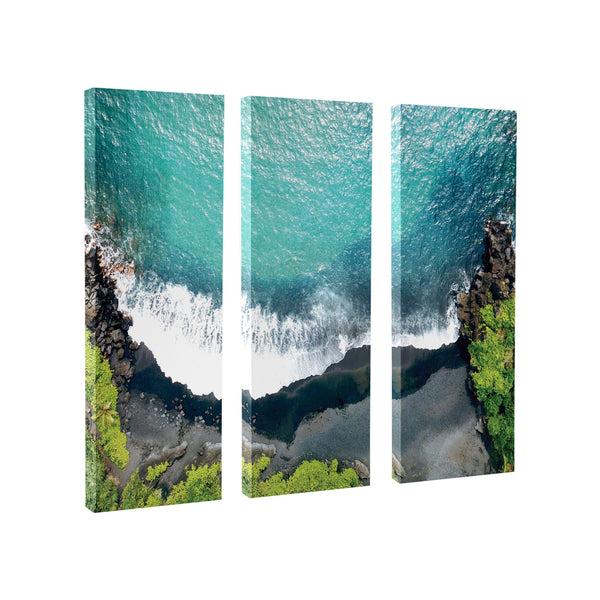 kate & laurel Maui Black Sands Beach Canvas by Rachel Bolgov