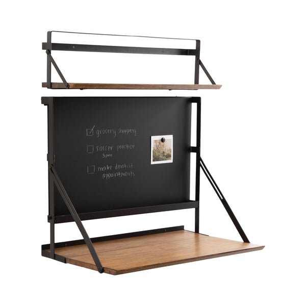 Kate & Laurel McAllister Wood And Metal Floating Desk With Chalkboard