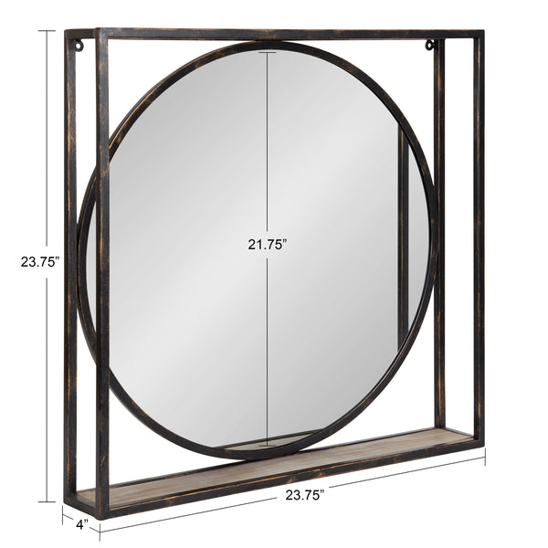 Kate & Laurel McCauley Decorative Metal Mirror With Shelf