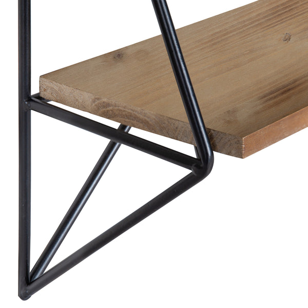 Kate & Laurel Melita 2 Tier Wood And Metal Wall Shelf