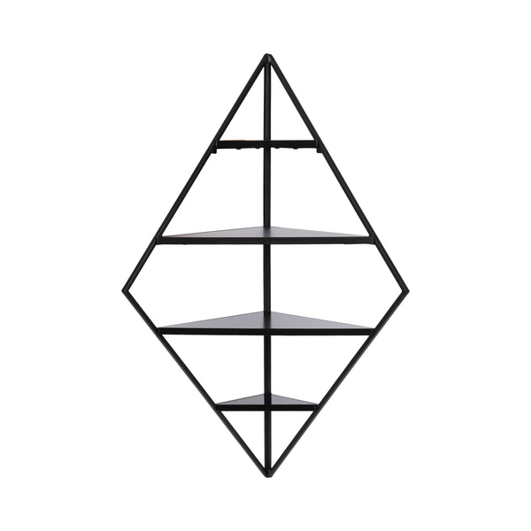 Kate & Laurel Melora Metal And Wood Corner Wall Shelf