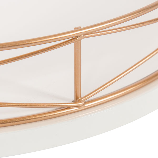 Kate & Laurel Mendel Round Tray With Decorative Metal Rim