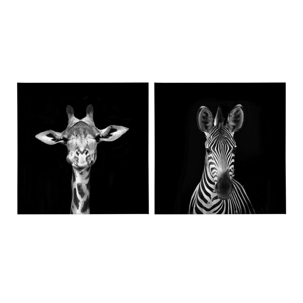 Kate & Laurel Minimalist Animal Portrait On Black Canvas By The Creative Bunch Studio