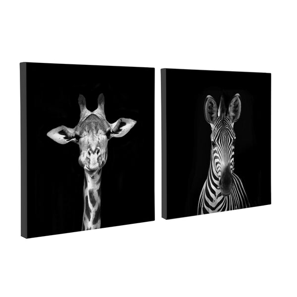 kate & laurel Minimalist Animal Portrait on Black Canvas by The Creative Bunch Studio