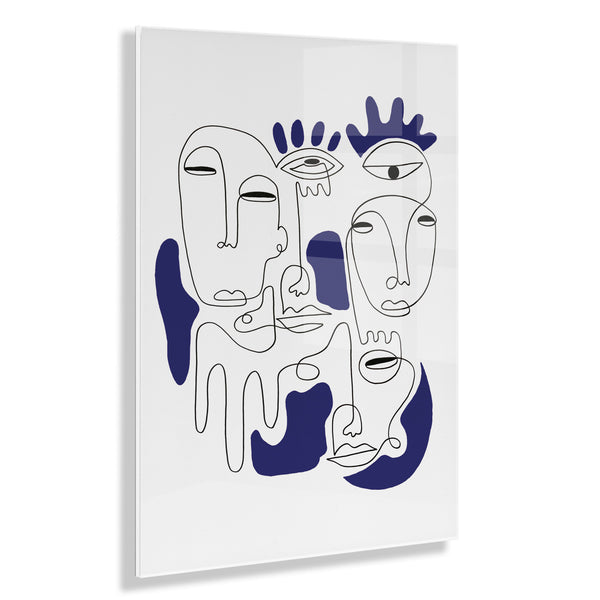 kate & laurel Mystery Blue Floating Acrylic Art by Shatha Al Dafai