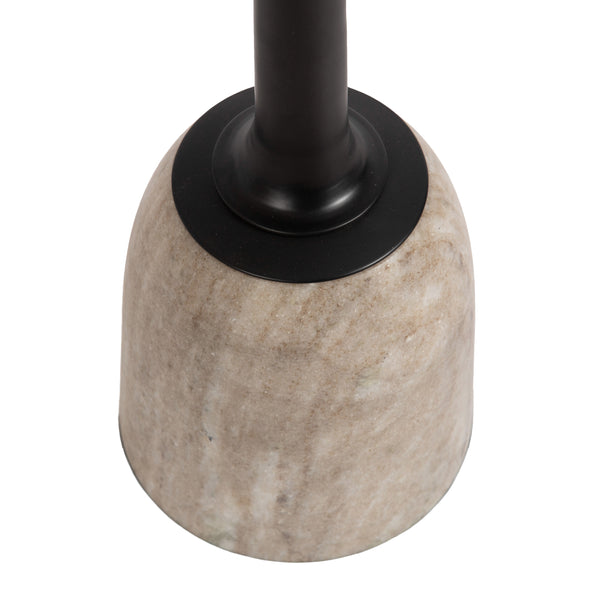 Kate & Laurel Nyall Round Metal And Marble Drink Table