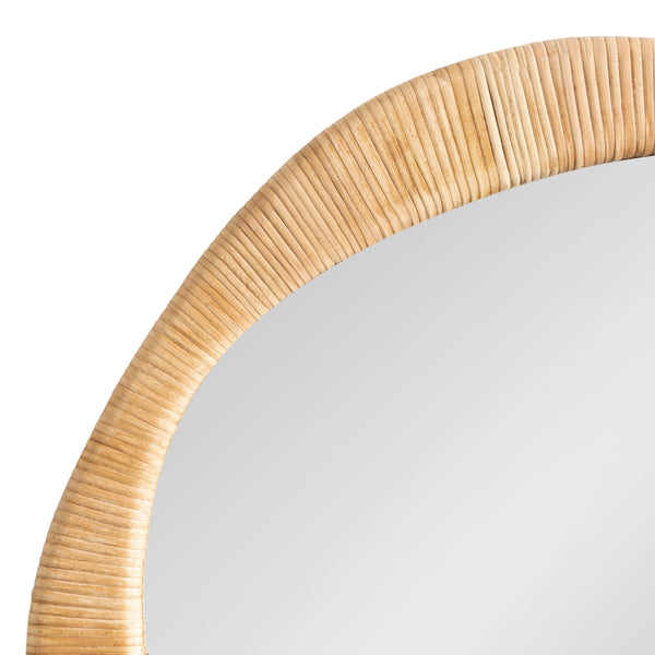 Kate & Laurel Rahfy Rattan Irregular Round Wall Mirror