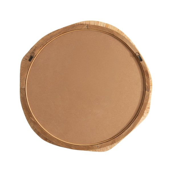Kate & Laurel Rahfy Rattan Irregular Round Wall Mirror