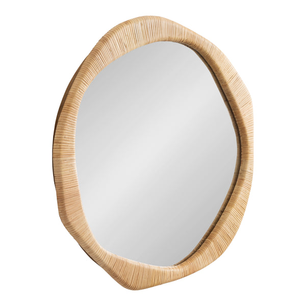 kate & laurel Rahfy Rattan Irregular Round Wall Mirror