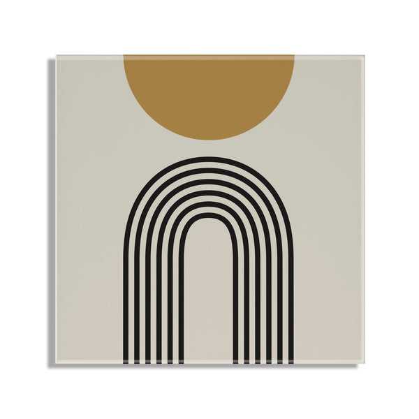 Kate & Laurel Retro Mountain Sunrise Floating Acrylic Art By The Creative Bunch Studio