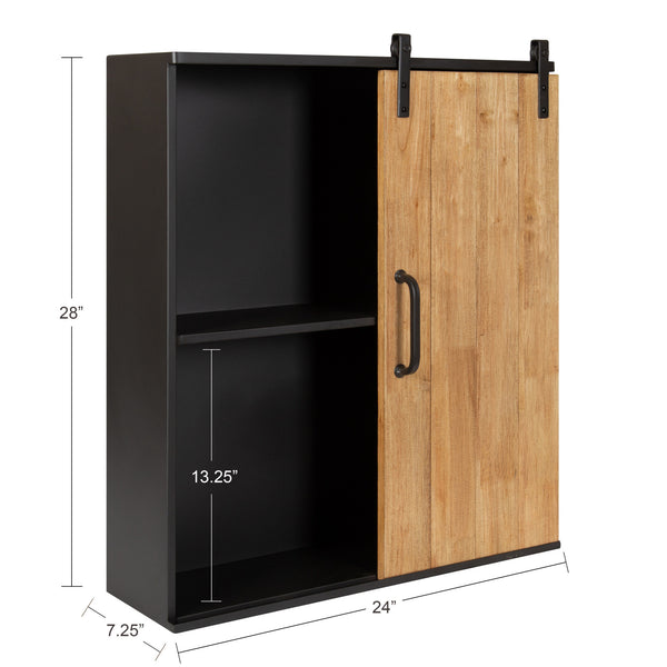 Kate & Laurel Samuels Decorative Sliding One Door Wall Cabinet