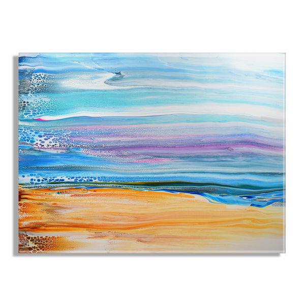 Kate & Laurel Sand And Surf Floating Acrylic Art By Xizhou Xie
