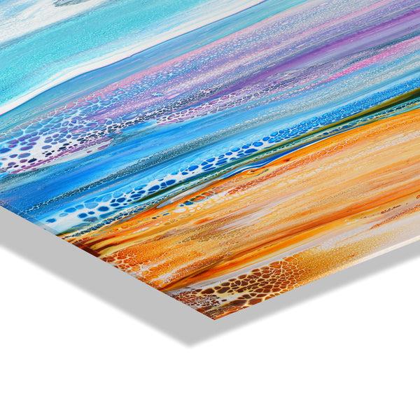Kate & Laurel Sand And Surf Floating Acrylic Art By Xizhou Xie