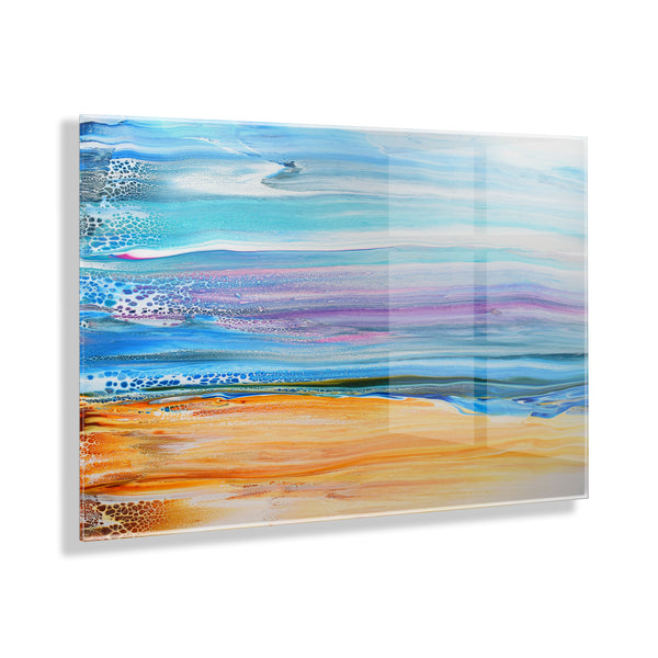kate & laurel Sand and Surf Floating Acrylic Art by Xizhou Xie