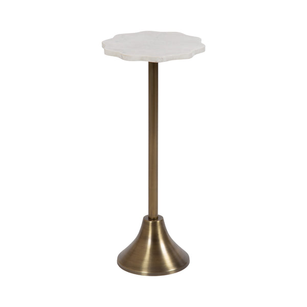 Kate & Laurel Sanzo Scalloped Marble And Metal Drink Table