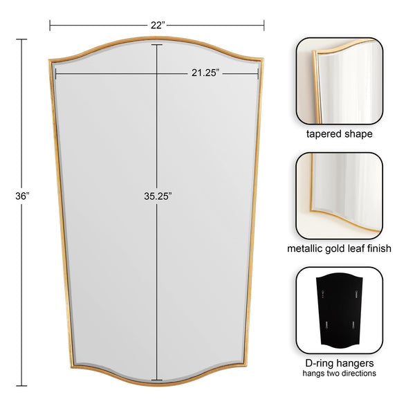 Kate & Laurel Sedelle Tapered Decorative Framed Mirror