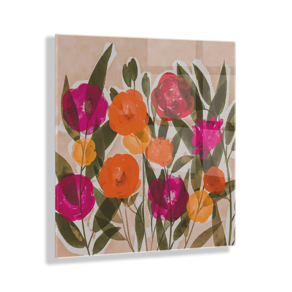 Kate & Laurel Spring Bouquet Floating Acrylic Art By Amy Lighthall