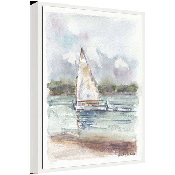 kate & laurel Sylvie 1 Maryanne Welch Chatham Fog Sailboat Framed Canvas by Patricia Shaw