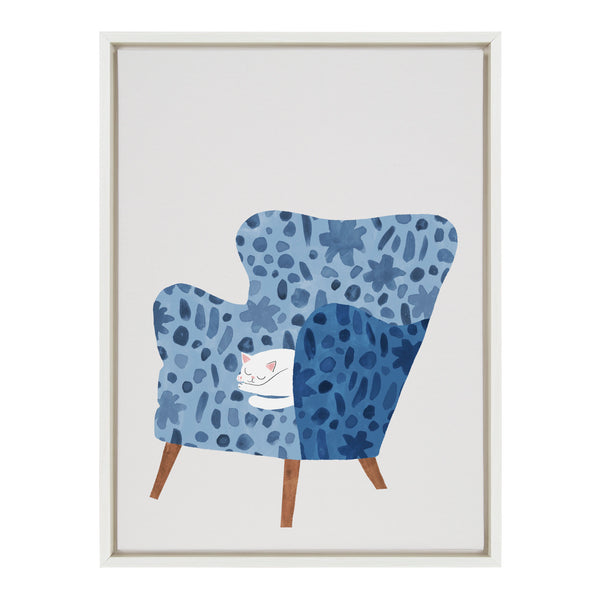 Kate & Laurel Sylvie 10 Cornflower Chair Framed Canvas By Planet Cat