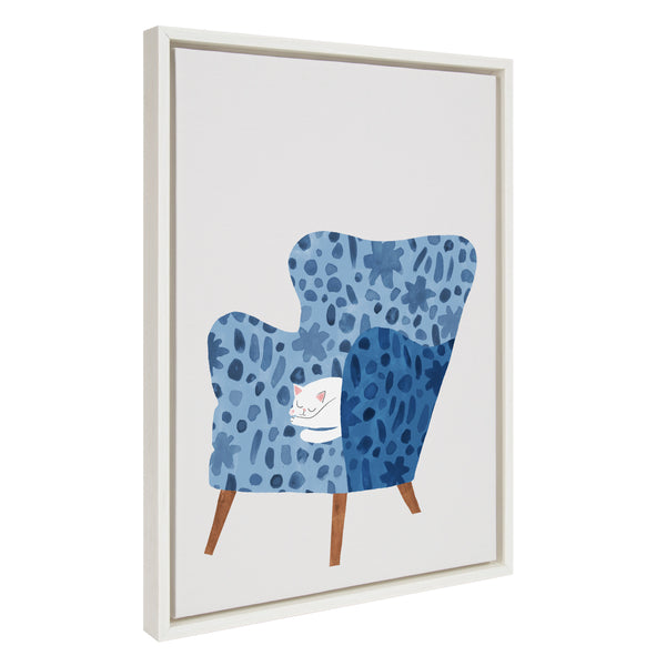 kate & laurel Sylvie 10 Cornflower Chair Framed Canvas by Planet Cat