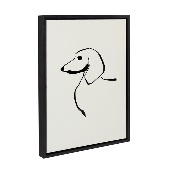 kate & laurel Sylvie 1023 Dachshund Framed Canvas by Teju Reval of SnazzyHues