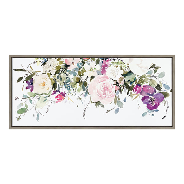 Kate & Laurel Sylvie 13 Ink Wash Floral Framed Canvas By Emma Daisy