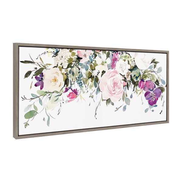 kate & laurel Sylvie 13 Ink Wash Floral Framed Canvas by Emma Daisy