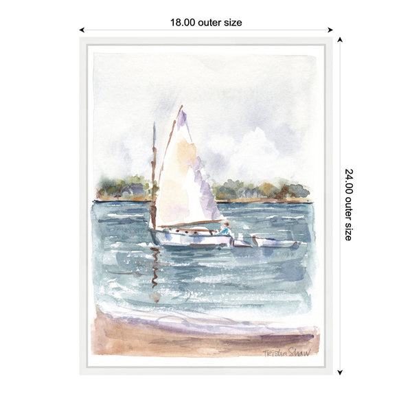 Kate & Laurel Sylvie 2 Maryanne Welch Chatham Fog Sailboat Framed Canvas By Patricia Shaw