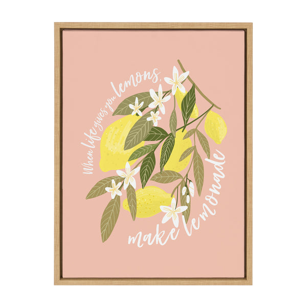 kate & laurel Sylvie 561 Lemons Framed Canvas by Mia Charro