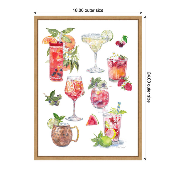 Kate & Laurel Sylvie 7 Fruity Drinks Framed Canvas By Patricia Shaw