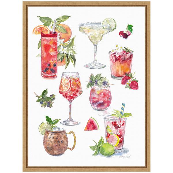 Kate & Laurel Sylvie 7 Fruity Drinks Framed Canvas By Patricia Shaw