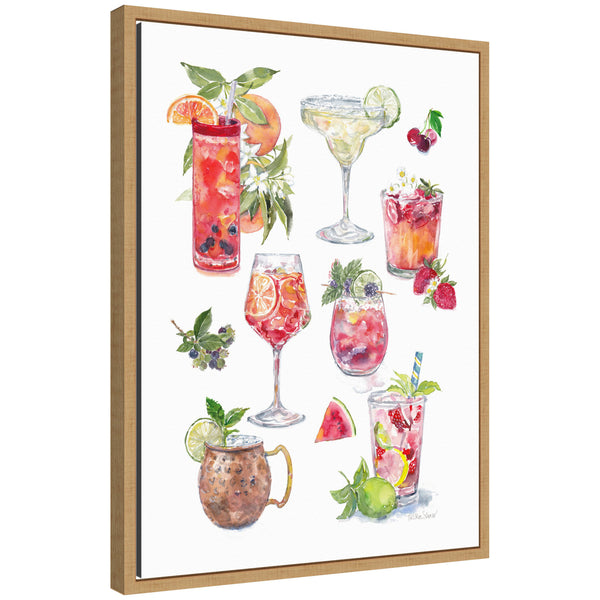 kate & laurel Sylvie 7 Fruity Drinks Framed Canvas by Patricia Shaw