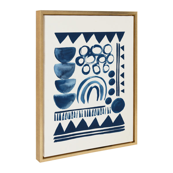 Kate & Laurel Sylvie 858 Indigo Abstract Framed Canvas By Teju Reval