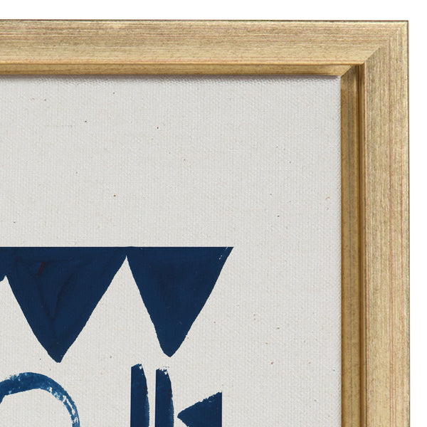 Kate & Laurel Sylvie 858 Indigo Abstract Framed Canvas By Teju Reval