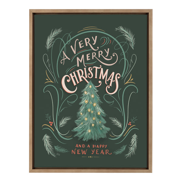 Kate & Laurel Sylvie A Very Merry Christmas Framed Canvas By Valerie McKeehan Of Lily And Val