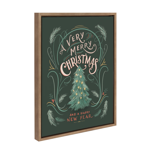 kate & laurel Sylvie A Very Merry Christmas Framed Canvas by Valerie McKeehan of Lily and Val