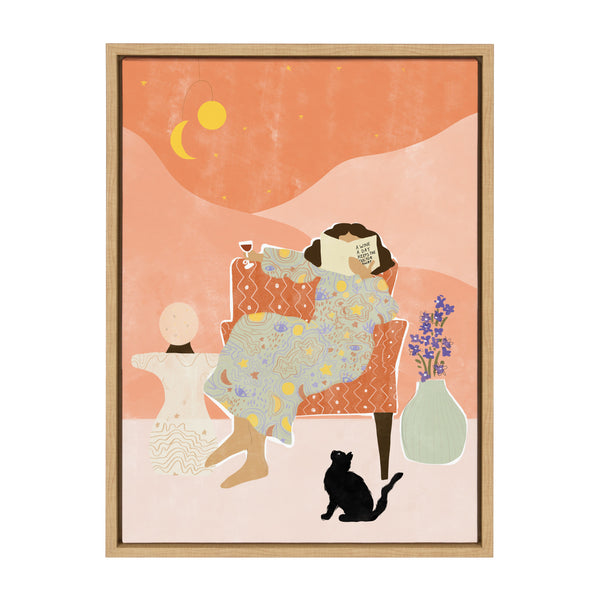 kate & laurel Sylvie A Wine a Day Keeps the Doctor Away Framed Canvas by Alja Horvat