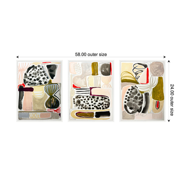 Kate & Laurel Sylvie Abstract 1 2 And 3 Framed Canvas Art Set By Emma Daisy