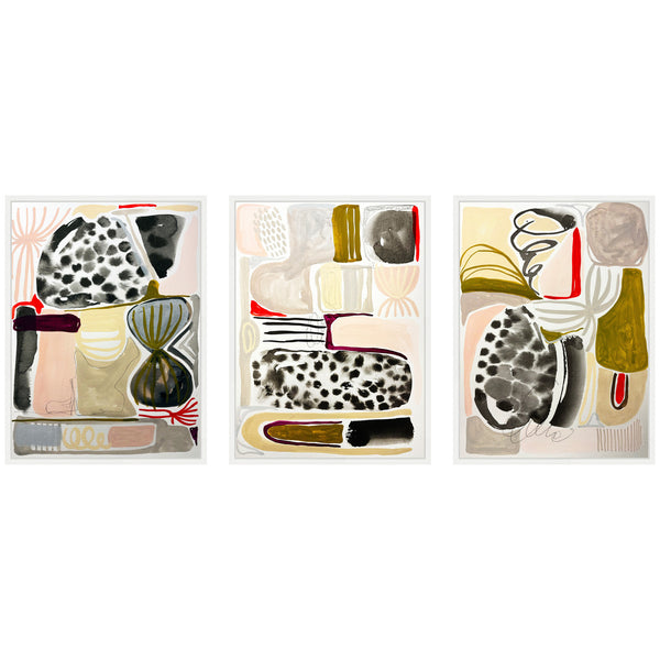 kate & laurel Sylvie Abstract 1 2 and 3 Framed Canvas Art Set by Emma Daisy