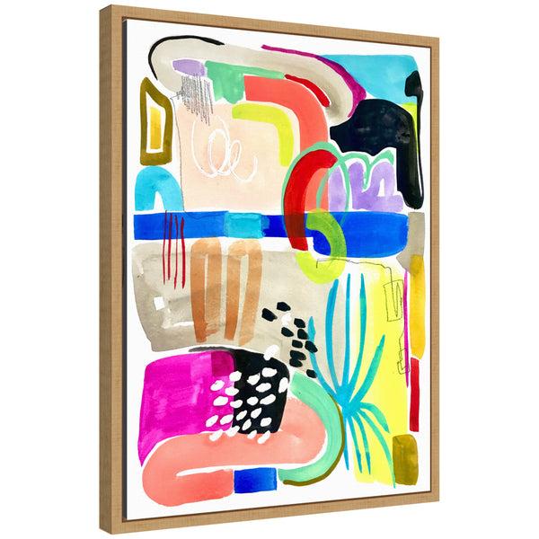 kate & laurel Sylvie Abstract 10 Framed Canvas by Emma Daisy