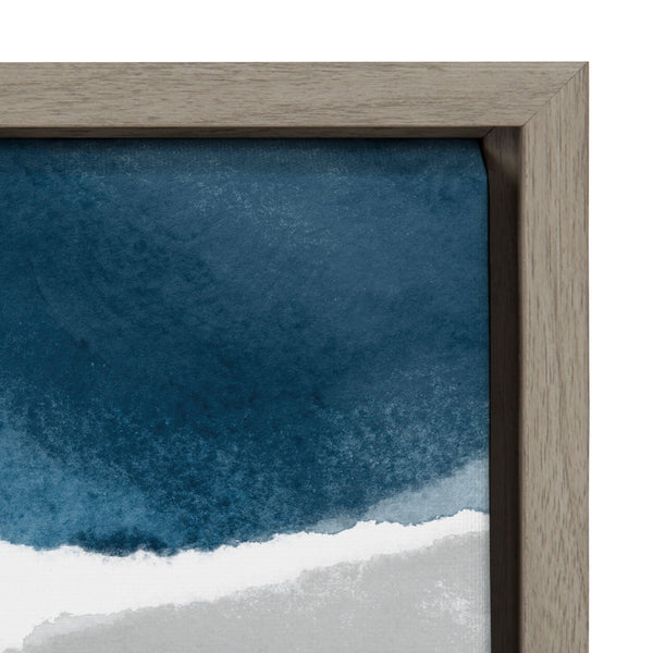 Kate & Laurel Sylvie Abstract Blue And Gray Watercolor Framed Canvas Gray 18x24