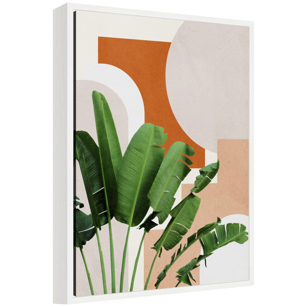 kate & laurel Sylvie Abstract Botanical 1 Leaves Framed Canvas by July Art Prints