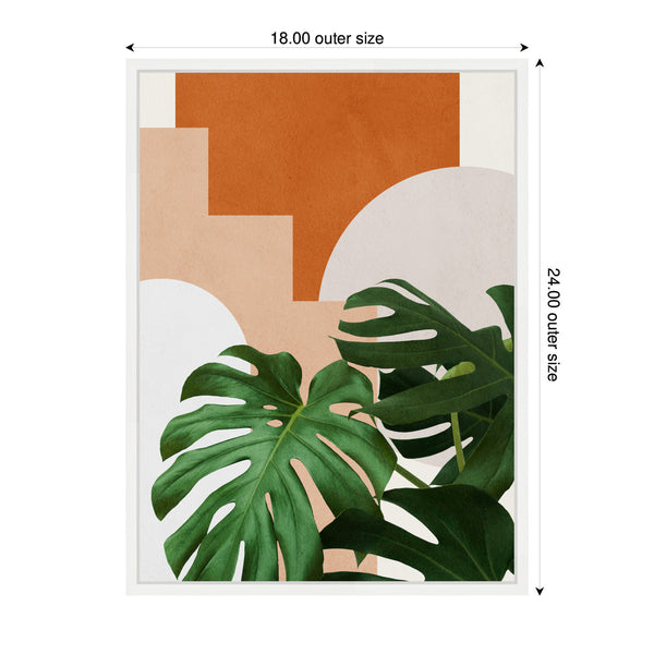 Kate & Laurel Sylvie Abstract Botanical 2 Leaves Framed Canvas By July Art Prints