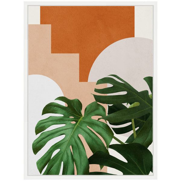Kate & Laurel Sylvie Abstract Botanical 2 Leaves Framed Canvas By July Art Prints