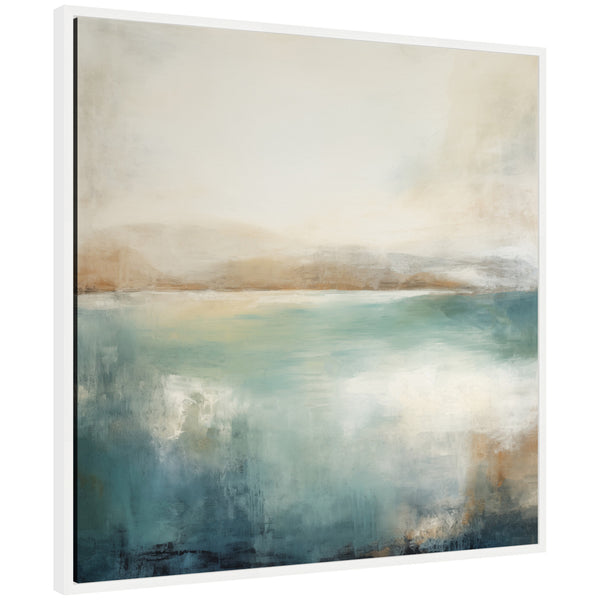 Kate & Laurel Sylvie Abstract Calming Lake Landscape Framed Canvas By The Creative Bunch Studio