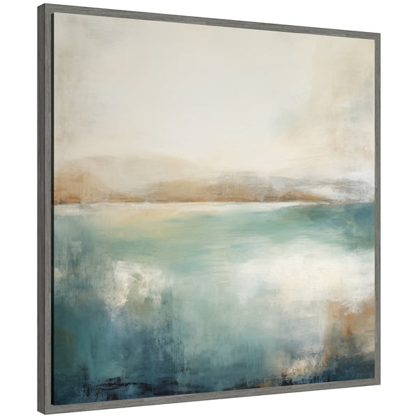 kate & laurel Sylvie Abstract Calming Lake Landscape Framed Canvas by The Creative Bunch Studio